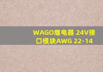 WAGO继电器 24V接口模块AWG 22-14